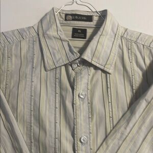 Sean John White and Yellow Dress Shirt Classic Elegance